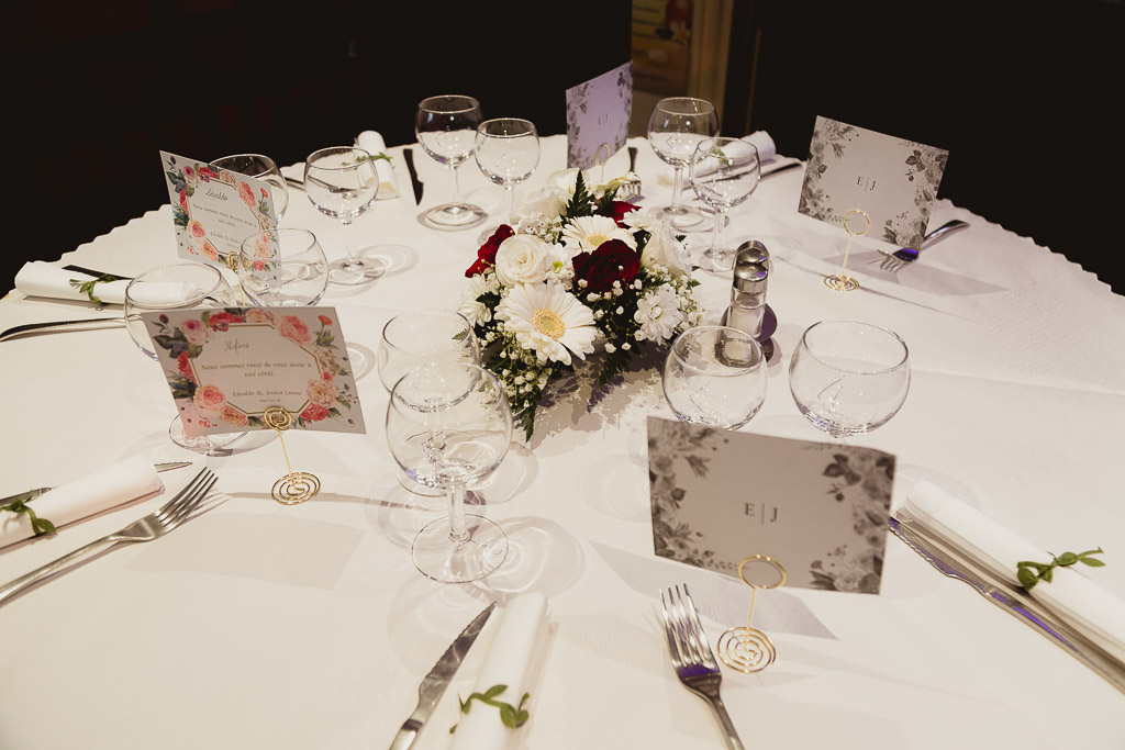La table des invités lors du mariage