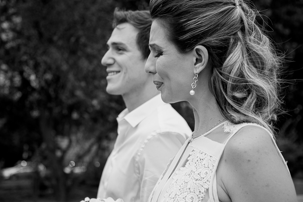 Bride crying during elopement wedding in Paris