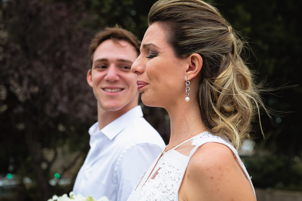 Paris photographer capture bride crying during elopement wedding